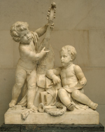 photo: Poetry and Music, marble sculpture by Claude Michel