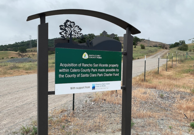 Sign: Acquisition of Rancho San Vicente property within Calero County Park