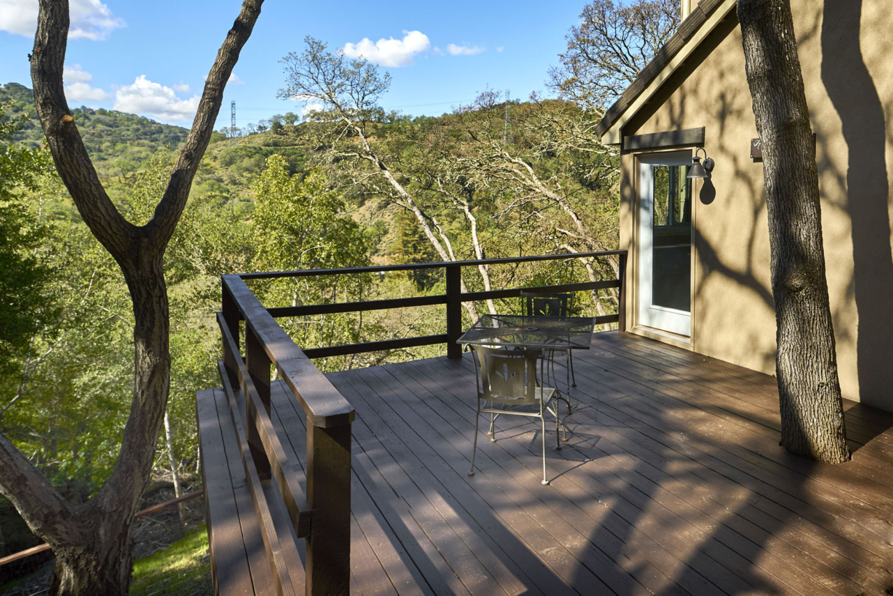 21290 Cinnabar Hills Road, upper level deck with view