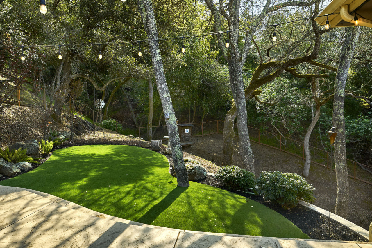 21290 Cinnabar Hills Road, view out back to well manicured lawn