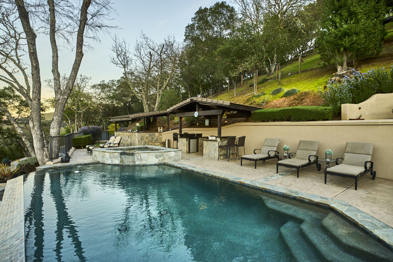 21290 Cinnabar Hills Road, view from side of pool