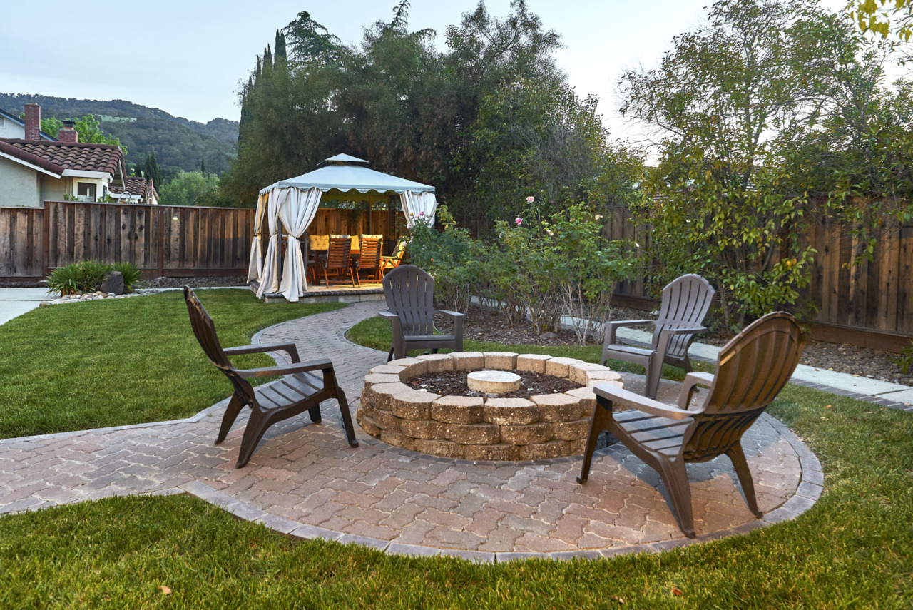 1129 Valley Quail Circle, backyard fire pit and gazebo, with view of mountains