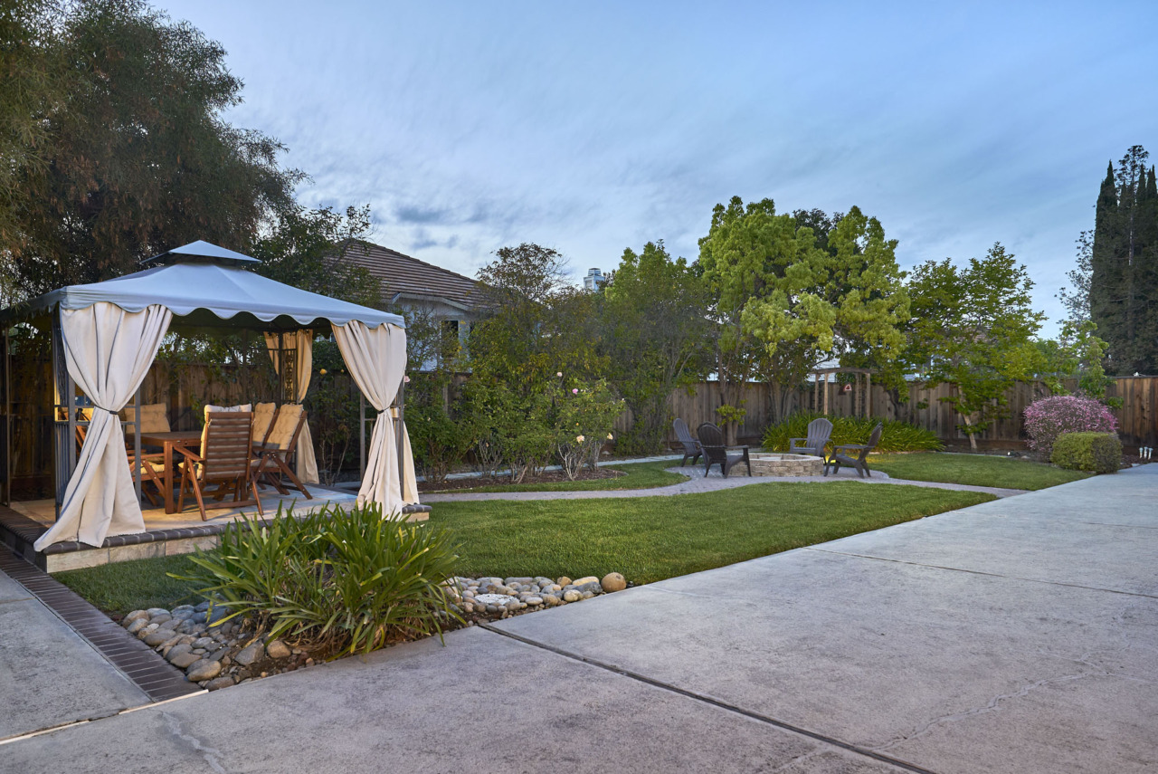 1129 Valley Quail Circle, full view of backyard with gazebo and firepit (2)